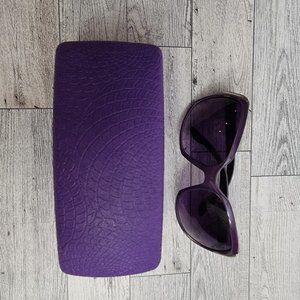 Purple Croc-Embossed Glasses/Sunglasses Case Only.
